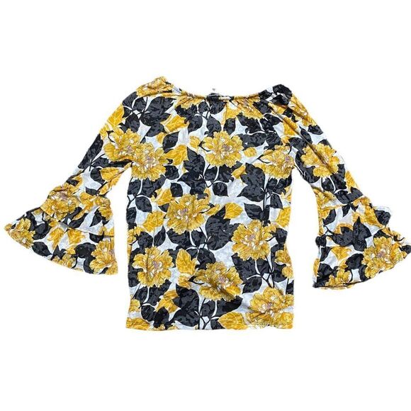 Inc International Concepts Women Hawaiian Top Flare Sleeves Size L  - Picture 1 of 3